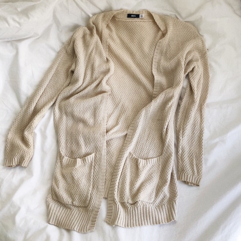 Urban Outfitters cream cable knit cardigan